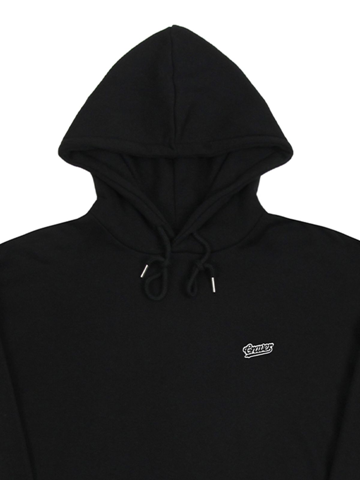 그레이버(GRAVER) [UNISEX]베이스볼 블랙 로고 자수 후드티_블랙