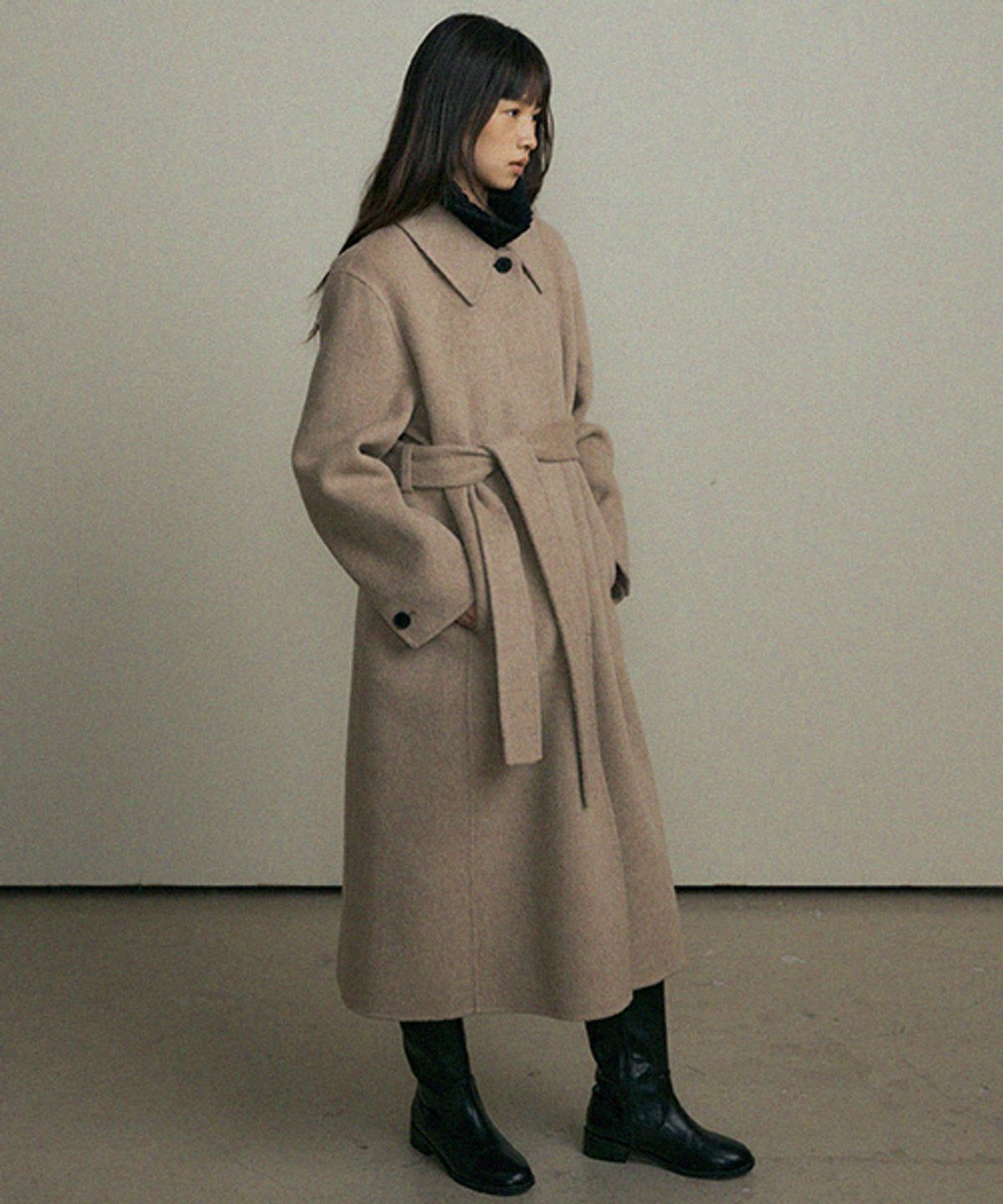 링서울(LINGSEOUL) fox single handmade coat-ash.brown