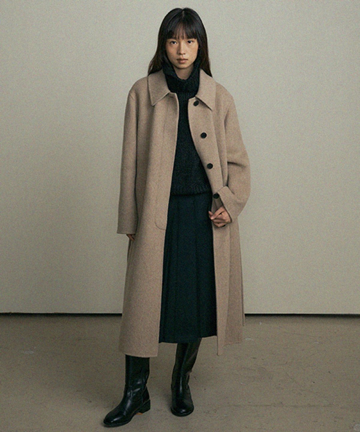 링서울(LINGSEOUL) fox single handmade coat-ash.brown