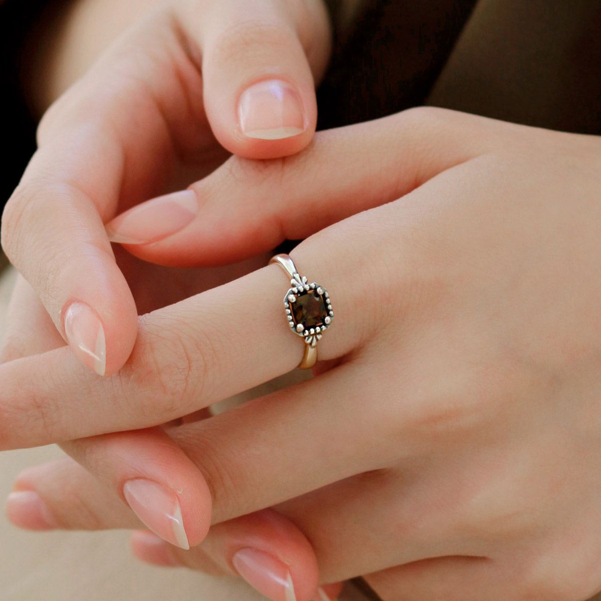 47베이지(47BAG) 925실버 빈티지 원석 은반지 티건/ Teagun