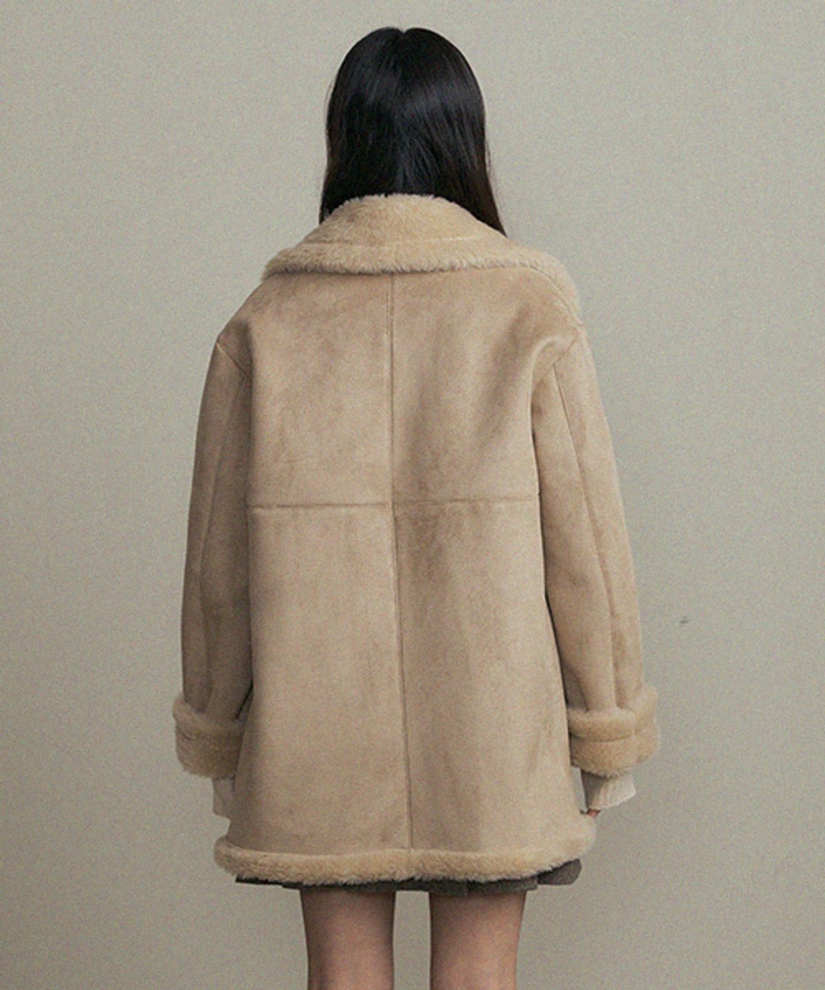 링서울(LINGSEOUL) suede mustang coat-beige