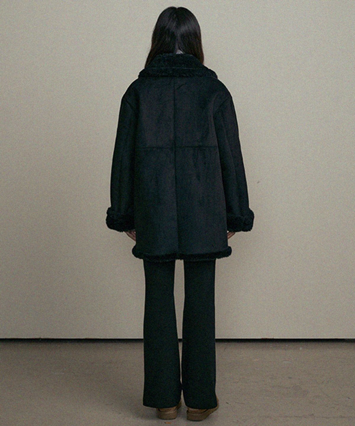 링서울(LINGSEOUL) suede mustang coat-black