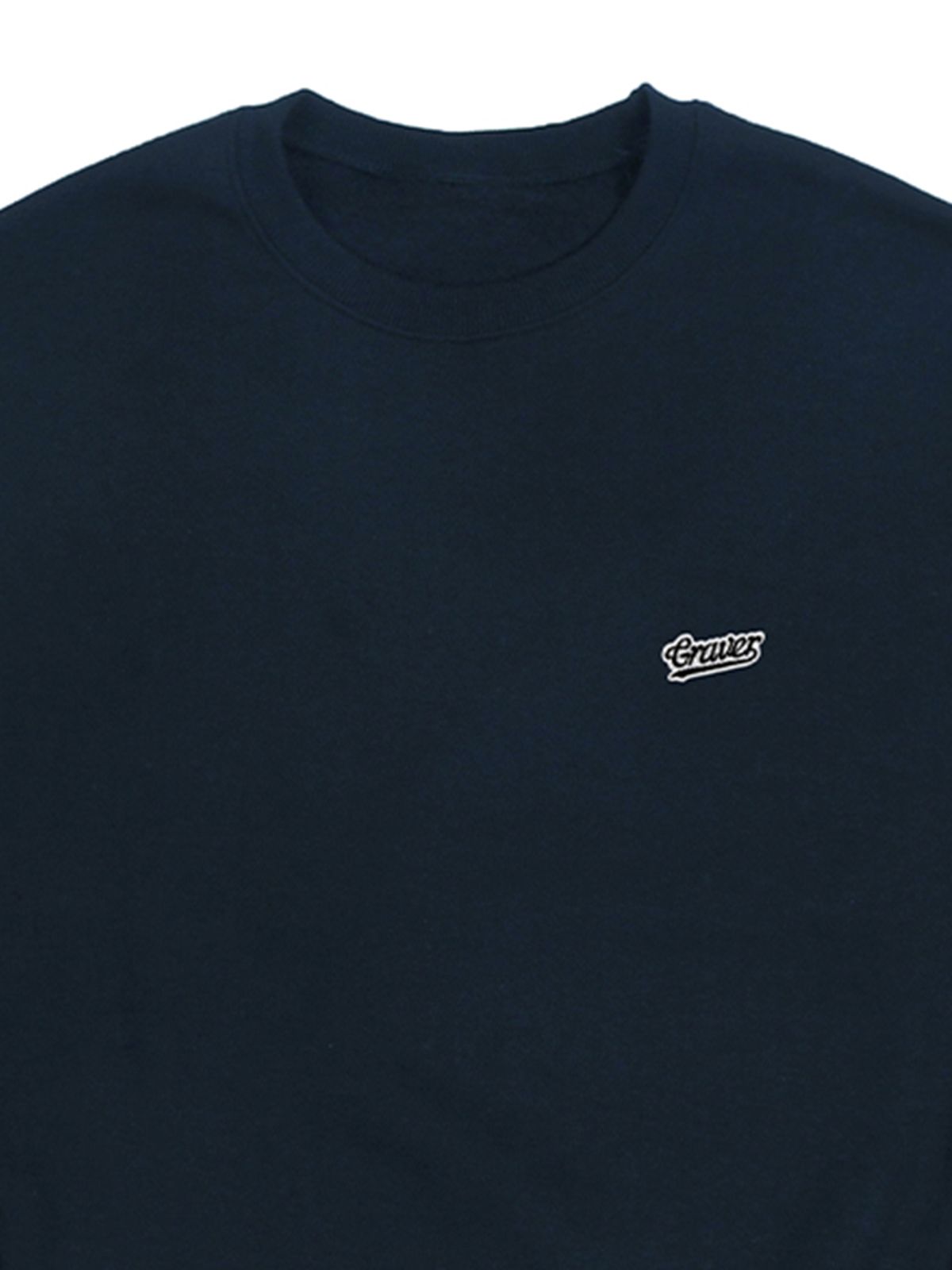 그레이버(GRAVER) [UNISEX]베이스볼 블랙 로고 자수 맨투맨_네이비