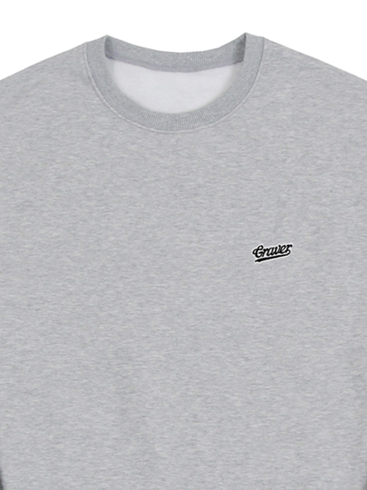 그레이버(GRAVER) [UNISEX]베이스볼 블랙 로고 자수 맨투맨_그레이