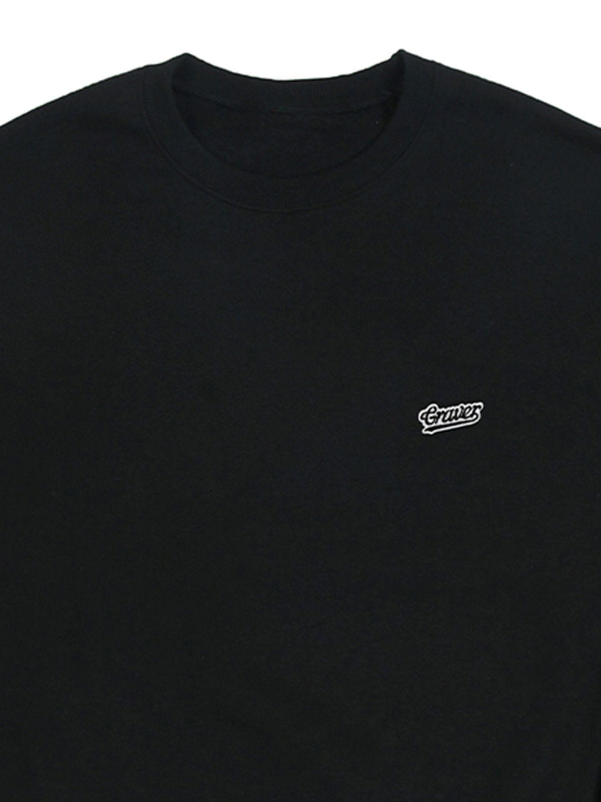 그레이버(GRAVER) [UNISEX]베이스볼 블랙 로고 자수 맨투맨_블랙