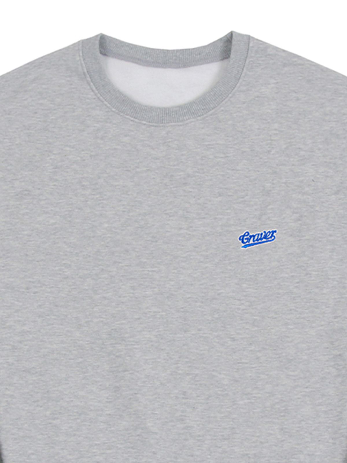 그레이버(GRAVER) [UNISEX]베이스볼 블루 로고 자수 맨투맨_그레이