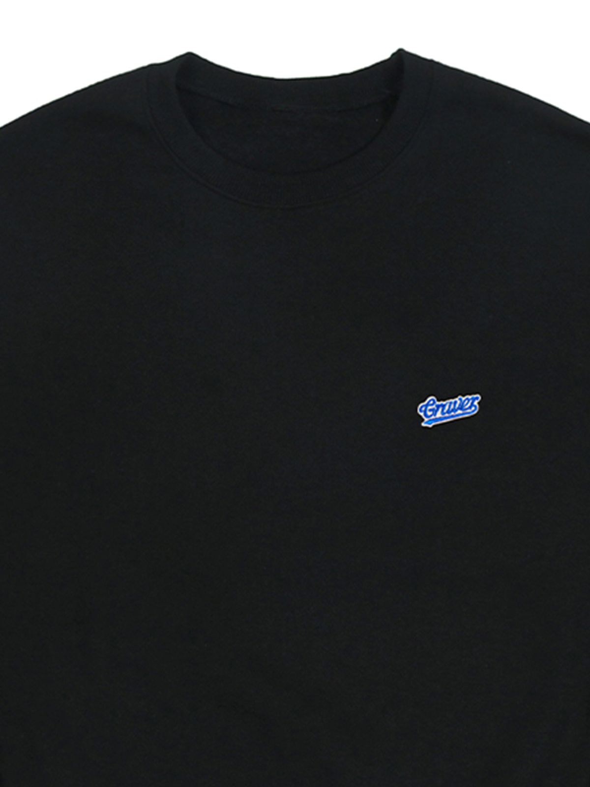 그레이버(GRAVER) [UNISEX]베이스볼 블루 로고 자수 맨투맨_블랙