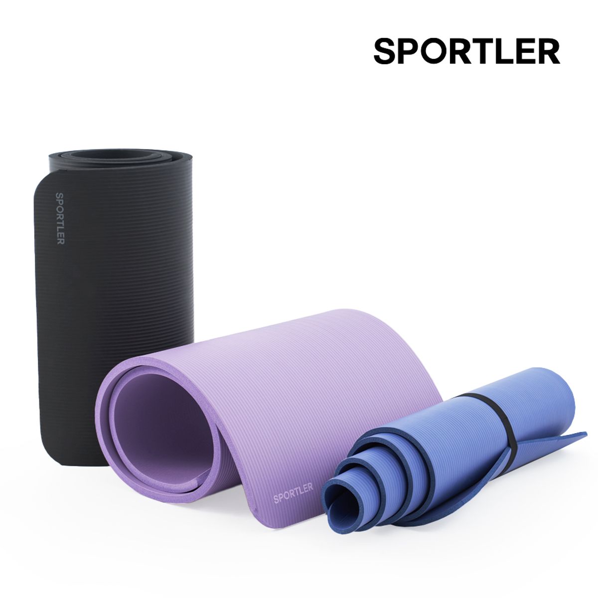 스포틀러(SPORTLER) NBR 요가매트 스탠다드 10mm + EVA 폼롤러 33cm 세트