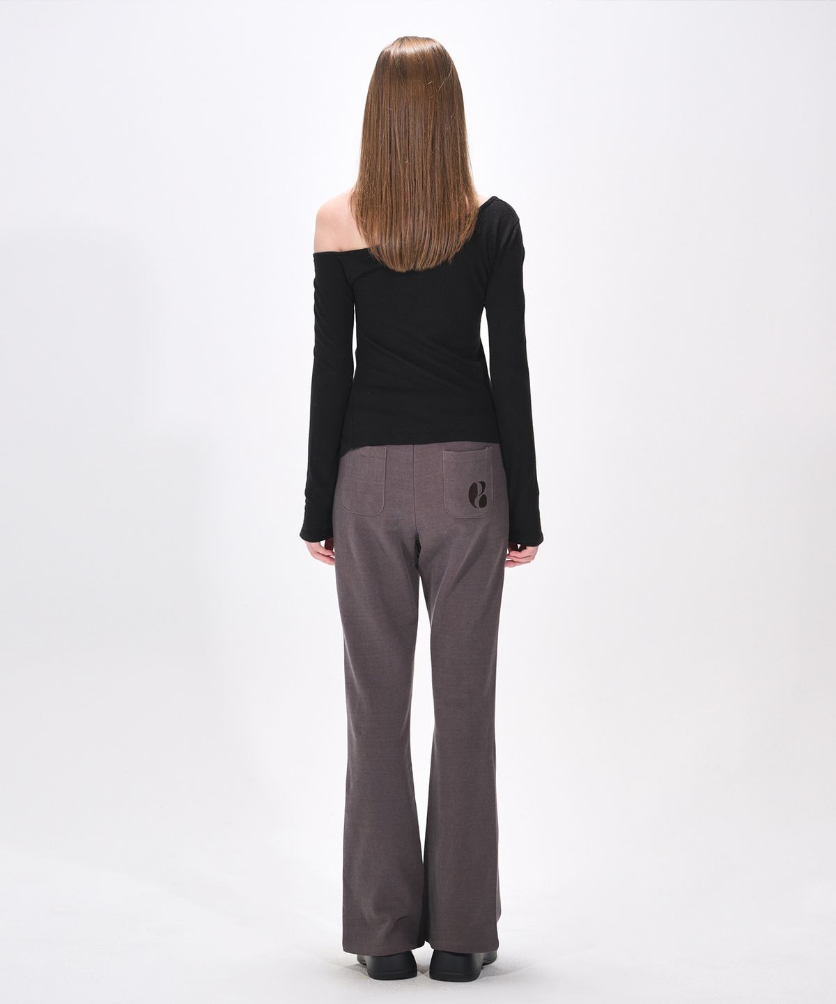 에트몽(ETMON) Pigment Boots Cut Sweat Pants, Wine Brown