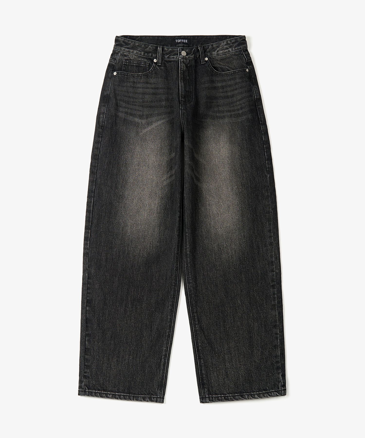 ★関税込★TOFFEE★WIDE DENIM PANTS★デニム MUSINSA公式 | TOFFEE MORE WIDE DENIM PANTS (WASHED RAW BLACK)