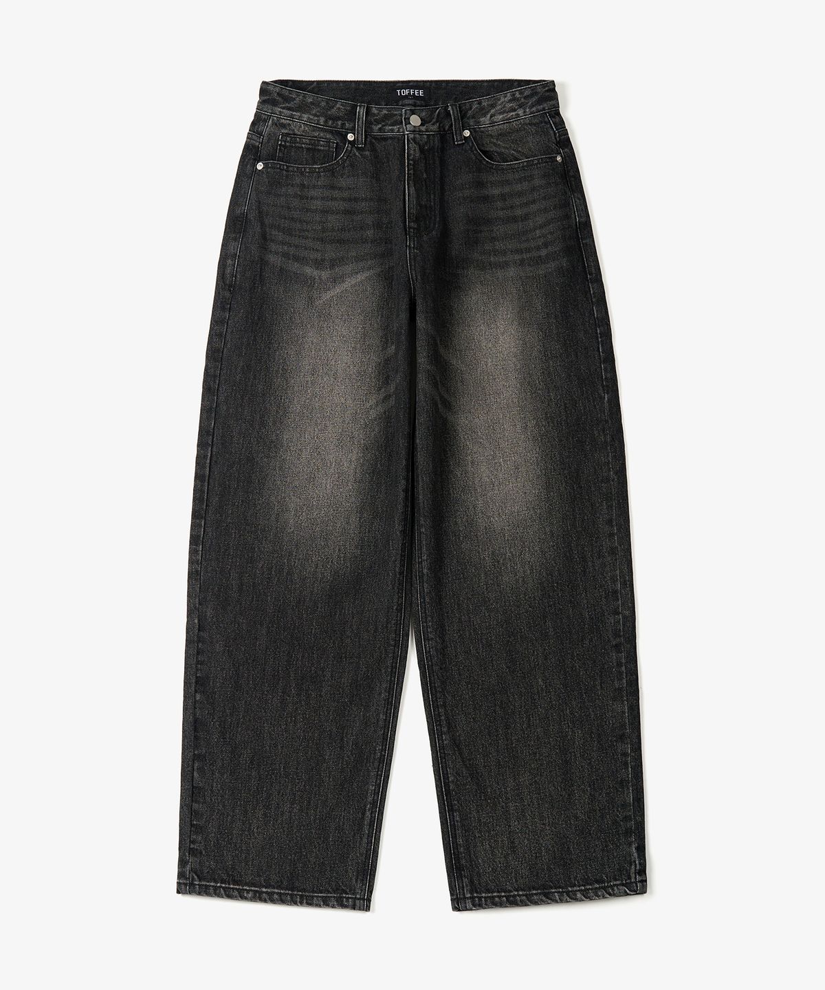 토피(TOFFEE) 모어 와이드 데님 팬츠 (WASHED RAW BLACK)