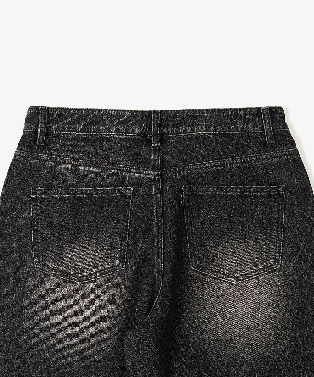 토피(TOFFEE) 모어 와이드 데님 팬츠 (WASHED RAW BLACK)