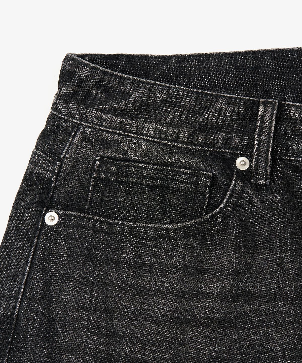 토피(TOFFEE) 모어 와이드 데님 팬츠 (WASHED RAW BLACK)