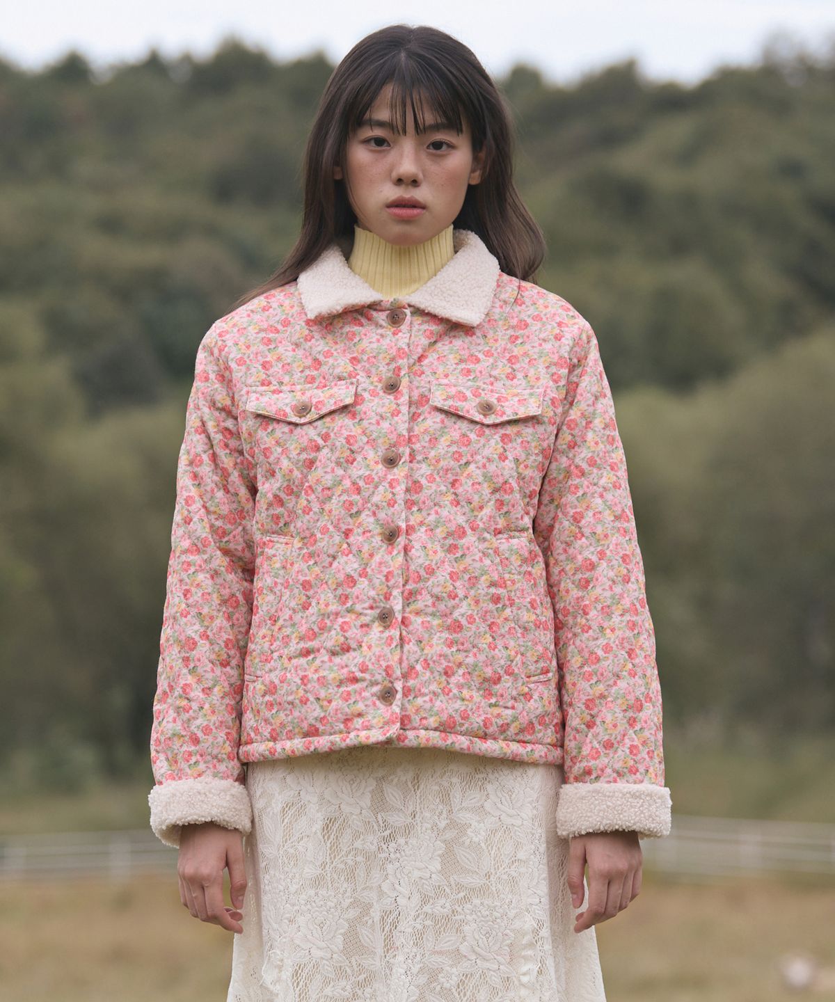 바이탈싸인(VITALSIGN) Flower Quilted Corduroy Napping Jacket (2colors)