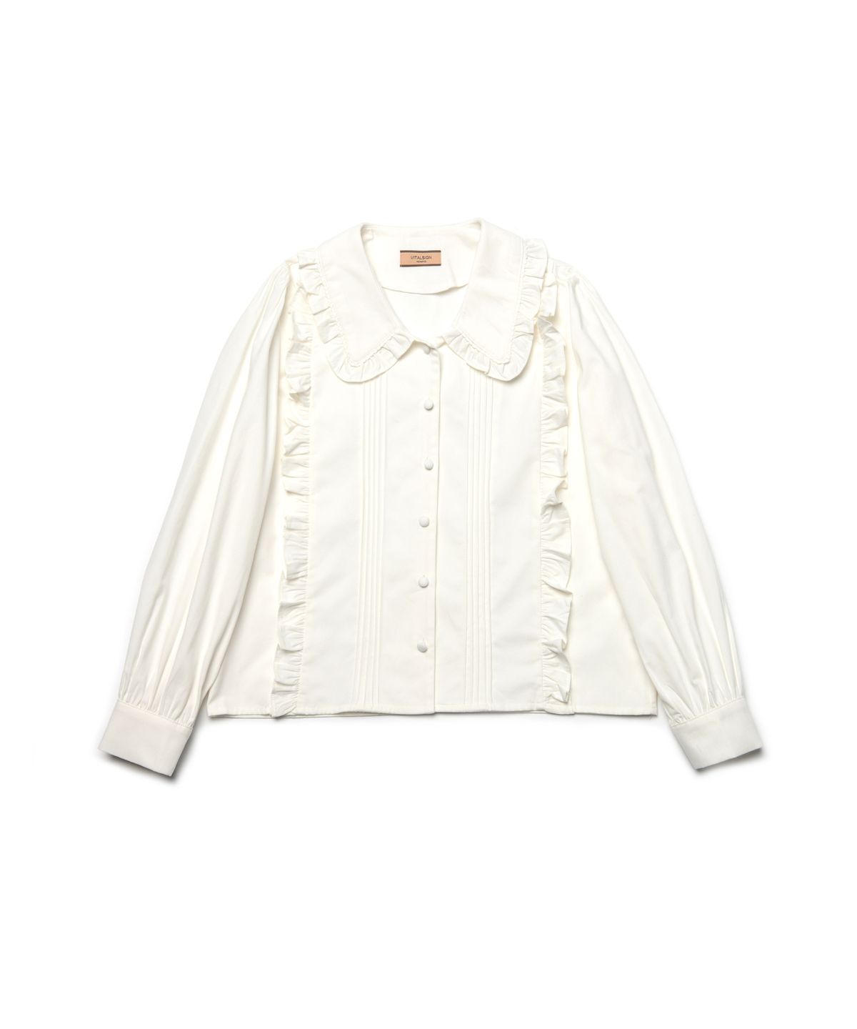 바이탈싸인(VITALSIGN) Frill Collar Ruffle-Tuck Blouse (2colors)