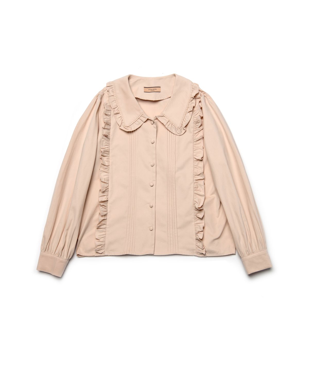 바이탈싸인(VITALSIGN) Frill Collar Ruffle-Tuck Blouse (2colors)