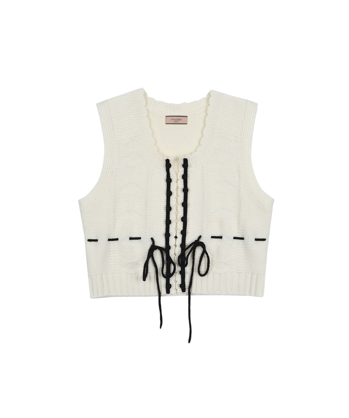 바이탈싸인(VITALSIGN) Petite Ribbon Knit Vest (2colors)