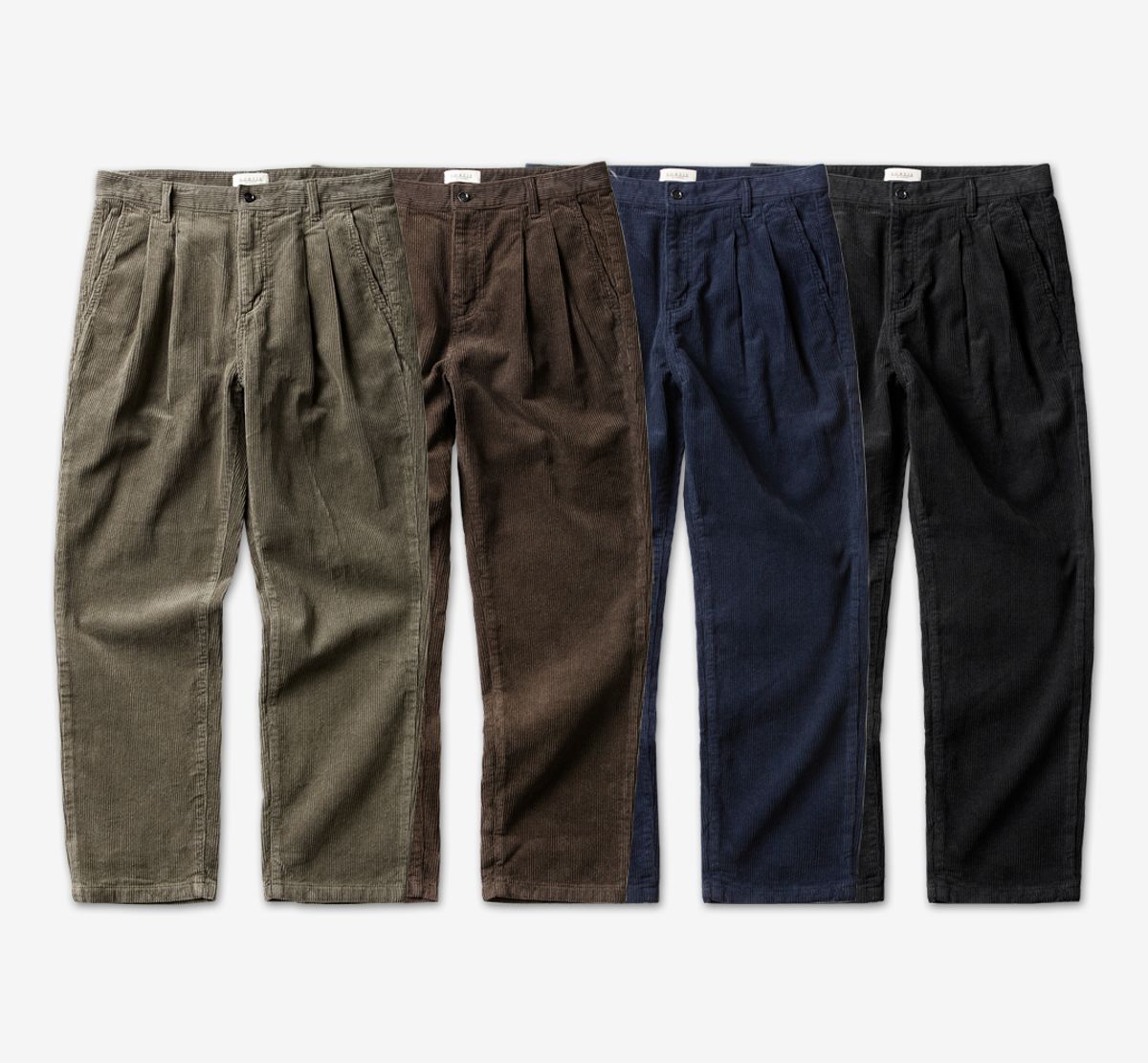 솔티(SORTIE) Tura Corduroy Washed Trousers (Black)