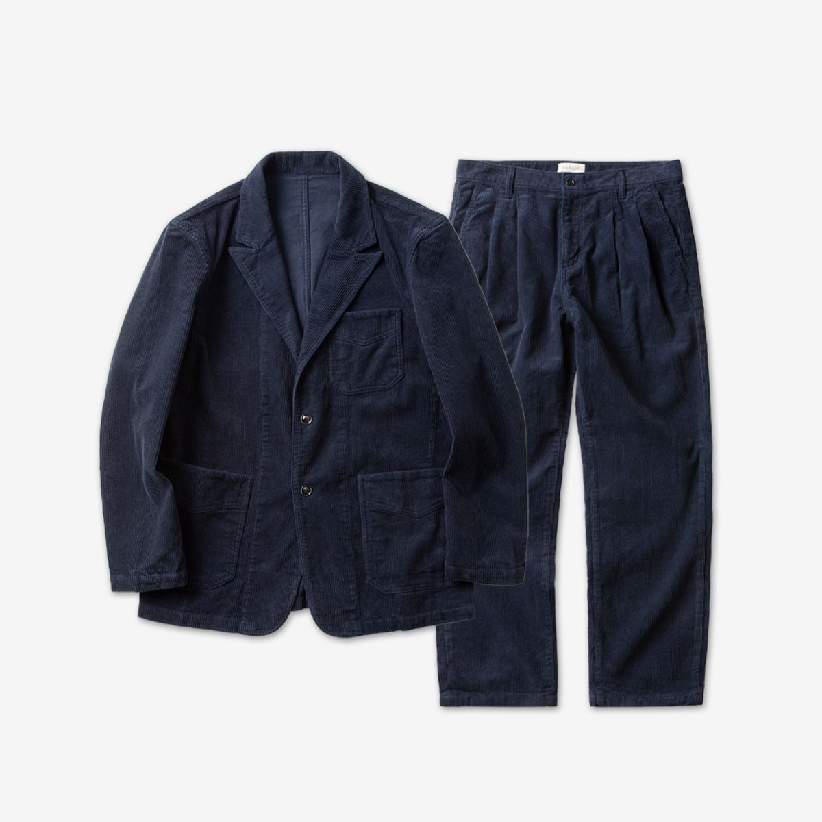솔티(SORTIE) Tura Corduroy Washed Trousers (Blue)