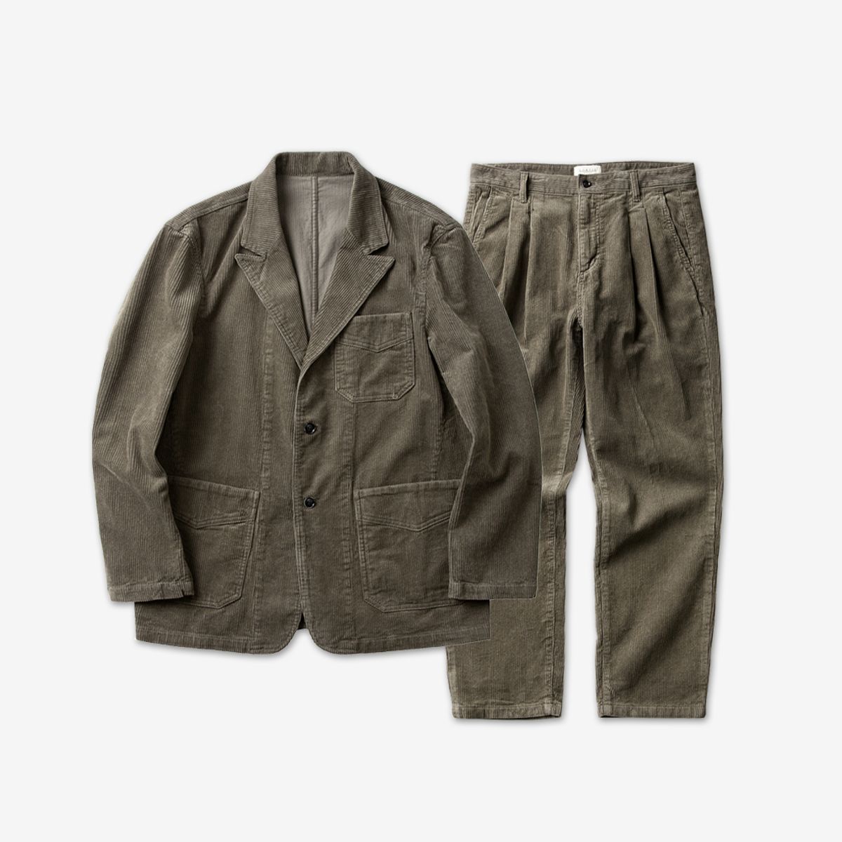 솔티(SORTIE) Tura Corduroy Washed Trousers (Light Khaki)