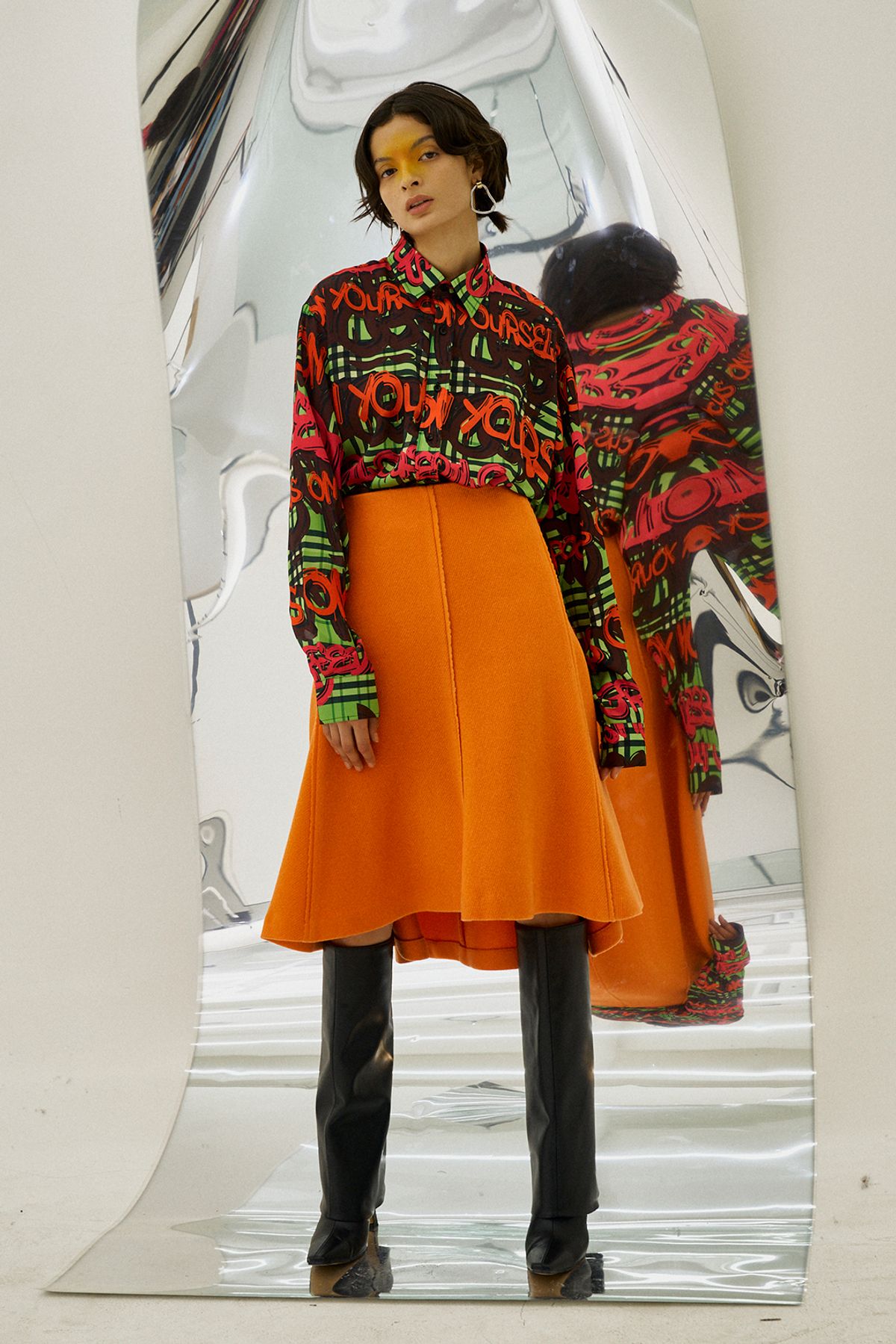 그리디어스(GREEDILOUS) Semi Flare Wool Midi Skirt