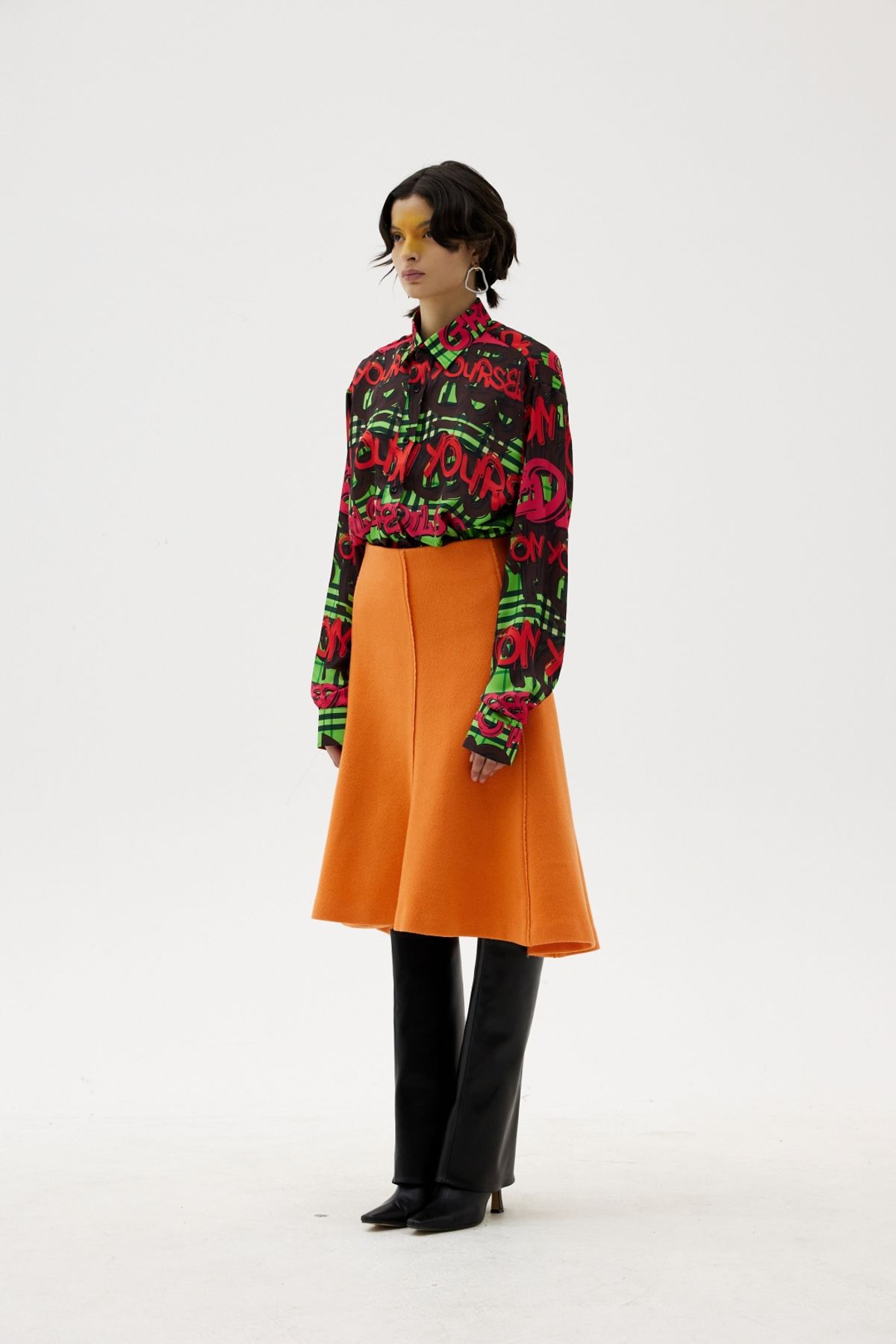 그리디어스(GREEDILOUS) Semi Flare Wool Midi Skirt