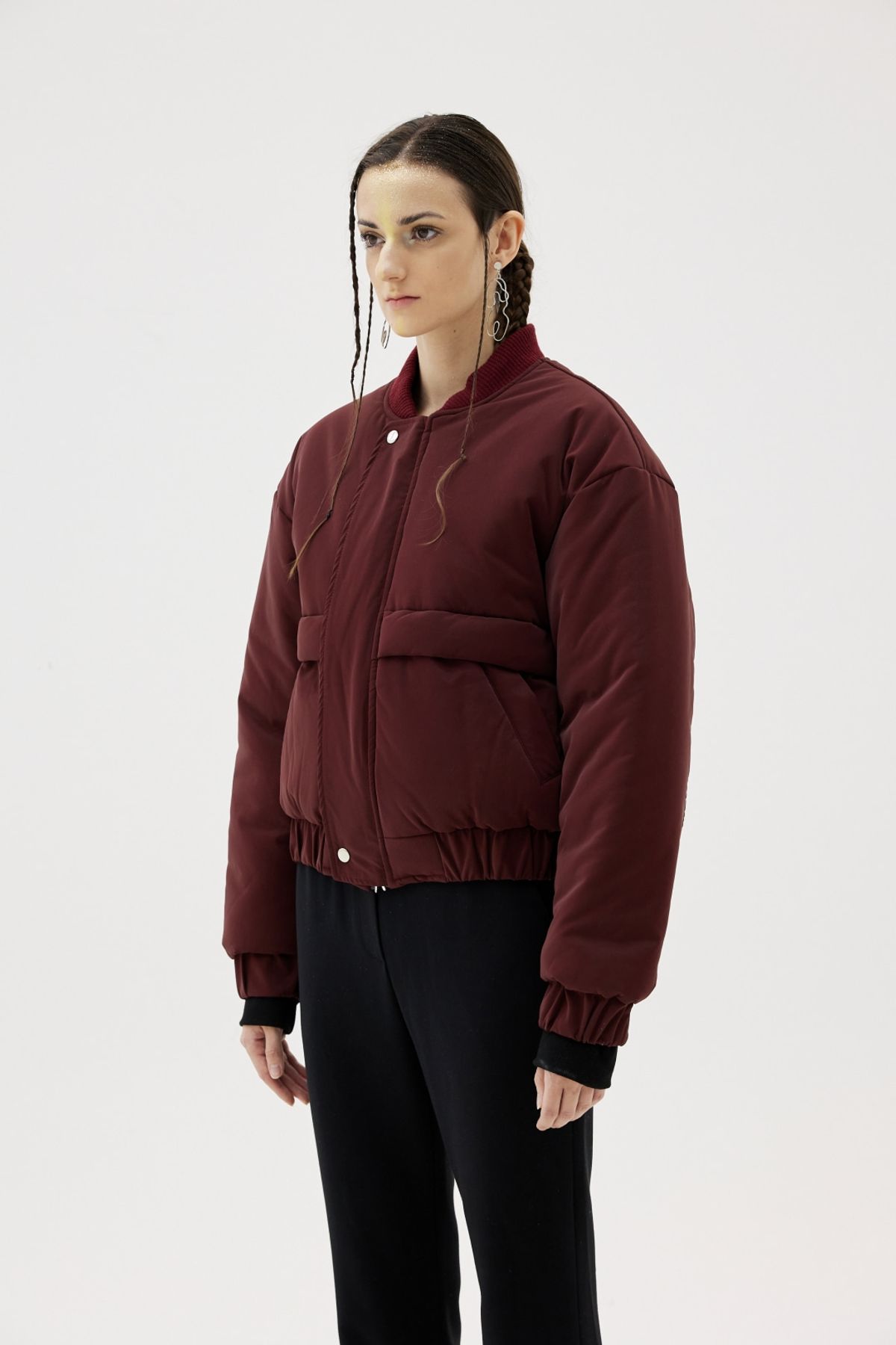 그리디어스(GREEDILOUS) Burgundy Bomber Jacket