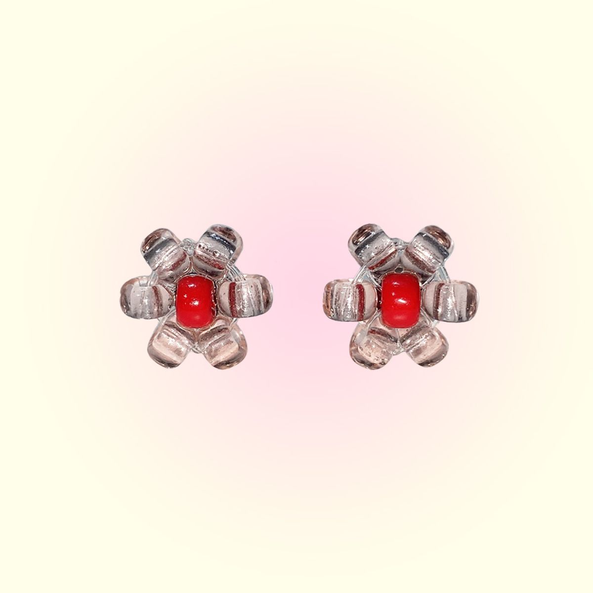 러브오낫(LOVE OR NOT) Rosy Flower Beads Earring