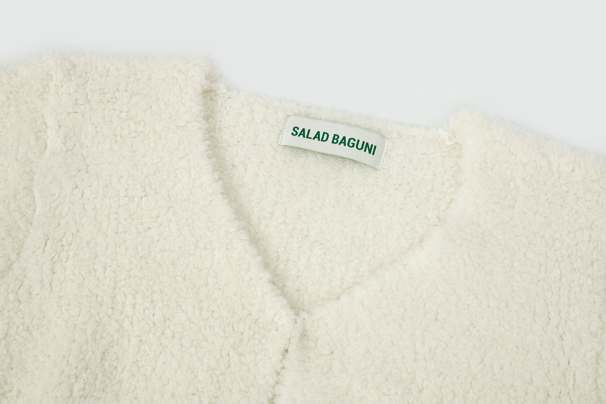 샐러드바구니(SALAD BAGUNI) Super Cropped Wool Jacket_white