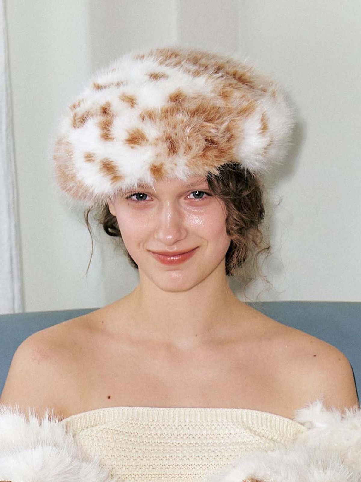 포에지담(POESIEDAME) FUR MARIN BERET IN BAMBI