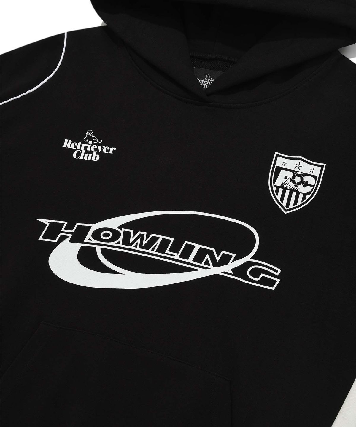리트리버클럽(RETRIEVER CLUB) HOWLING SOCCER HOODIE [BLACK]