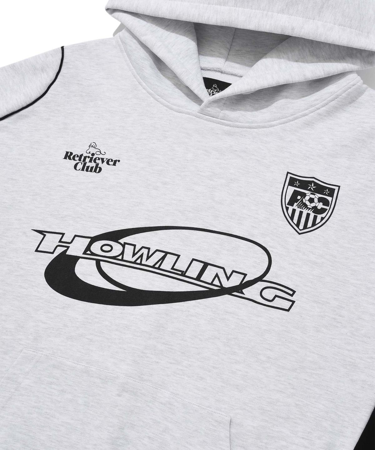 리트리버클럽(RETRIEVER CLUB) HOWLING SOCCER HOODIE [MELANGE GRAY]