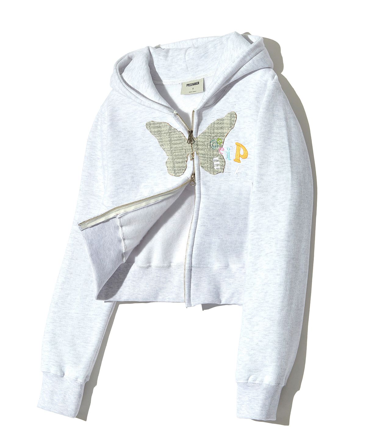 피스메이커(PIECE MAKER) BF PIECE CROP ZIP HOODIE (W.MELANGE)