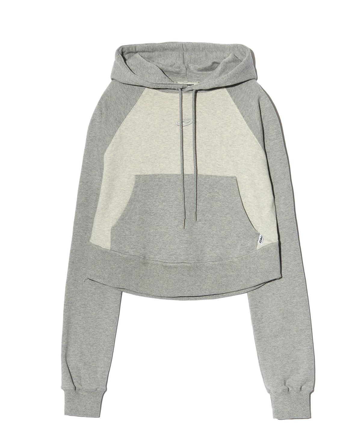 피스메이커(PIECE MAKER) EX CIRCLE HEM CROP HOODIE (GREY)