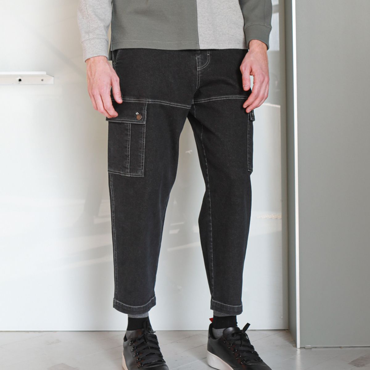 커스텀어스(CUSTOMUS) 데님백기모워싱스판팬츠  CXS21WWPTA83