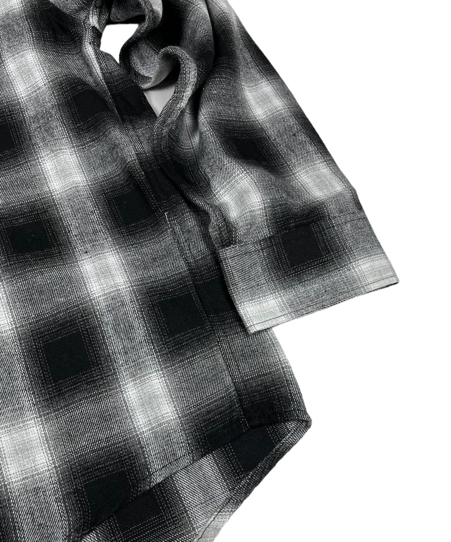 MUSINSA | SK8ER ROCK Ombre Check Hoodie Shirt Black