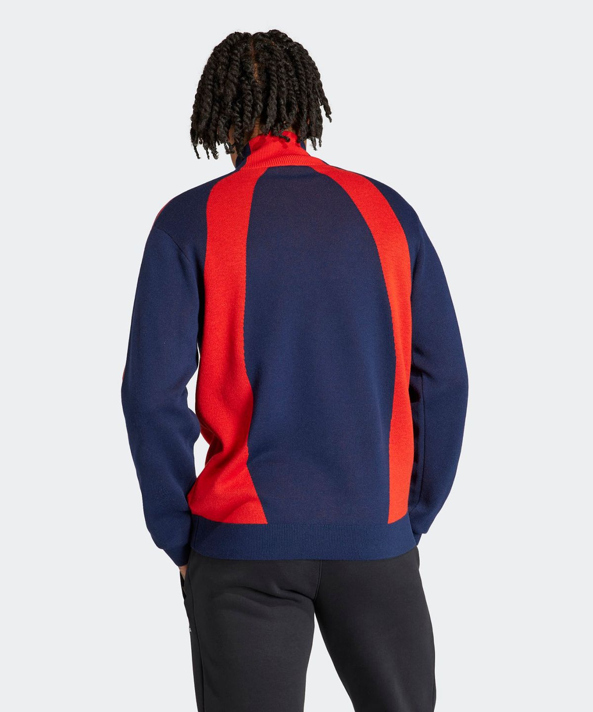 아디다스(ADIDAS) 쿼터 지퍼 점퍼 - 네이비:레드 / IR7128
