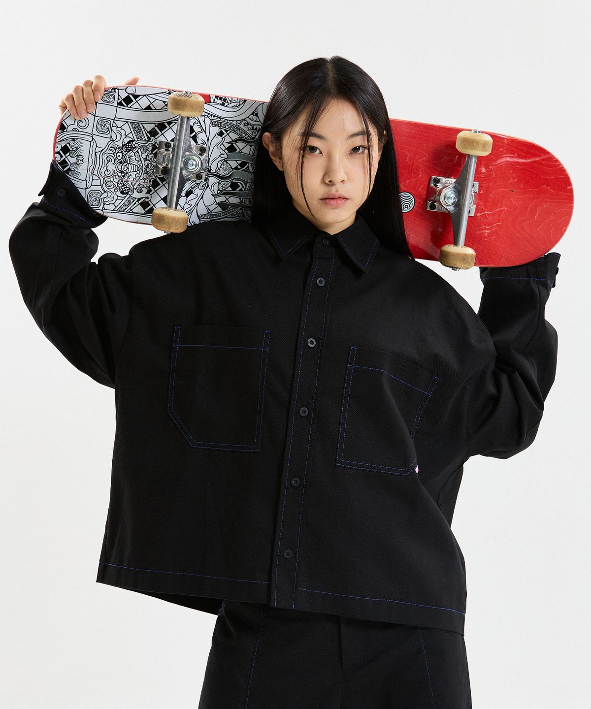 슈브토(SHVTO) Blue stitch shirt