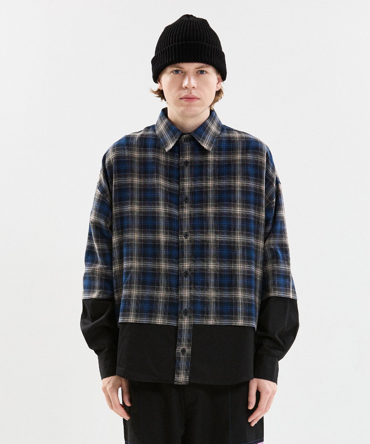 슈브토(SHVTO) Block plaid shirt