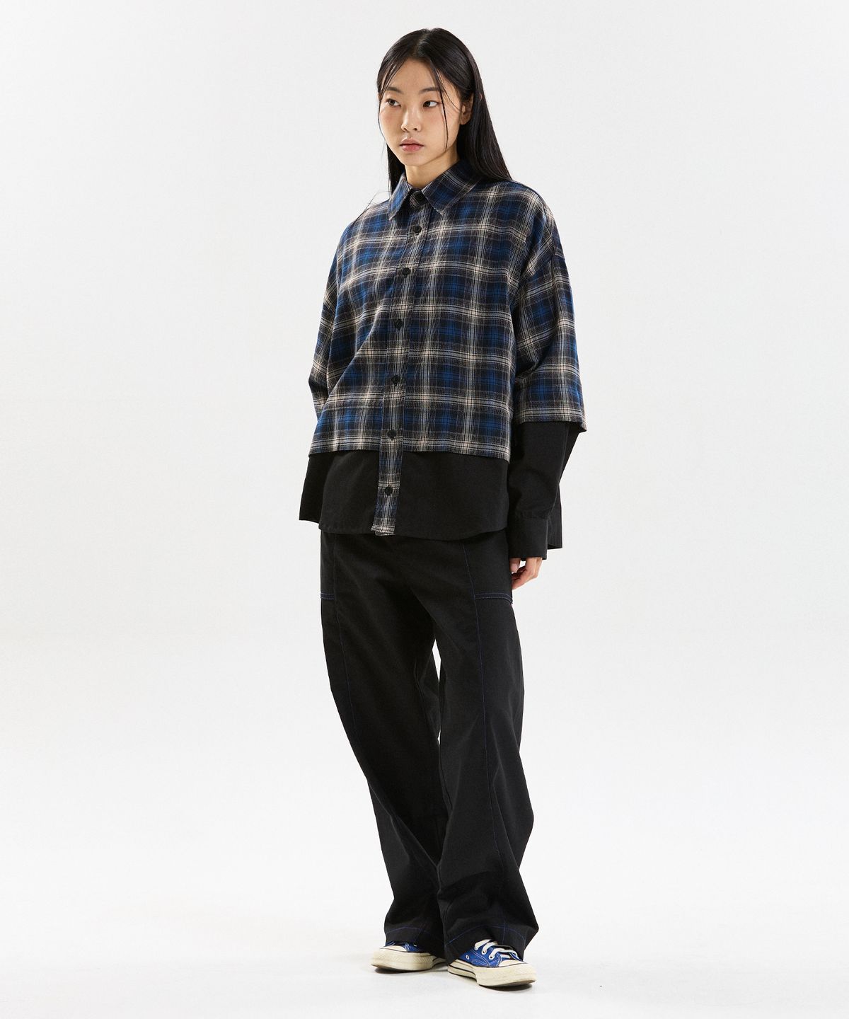 슈브토(SHVTO) Block plaid shirt