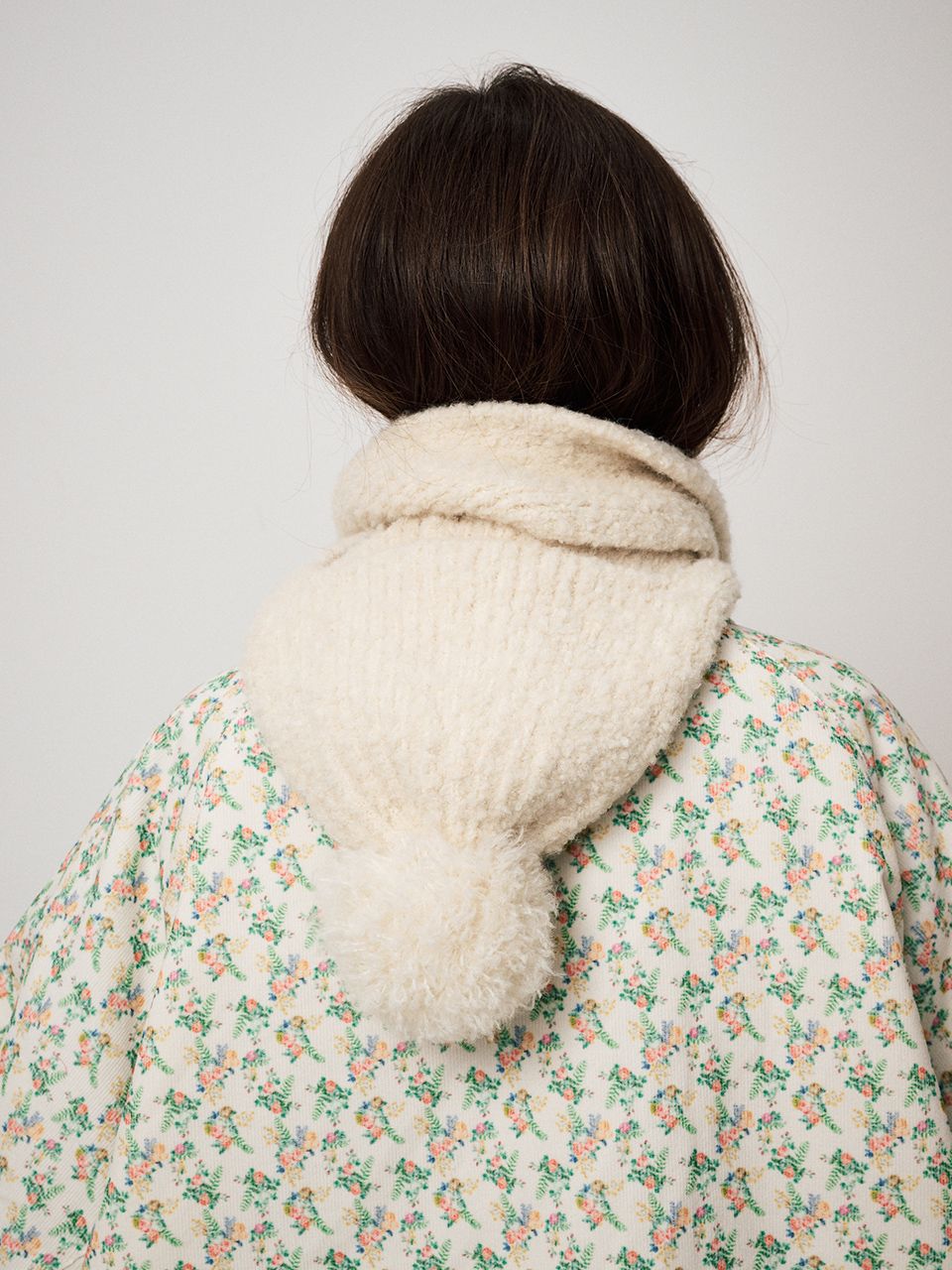 MUSINSA公式 | FUNFROMFUN BOUCLE BALACLAVA MUFFLER, CREAM