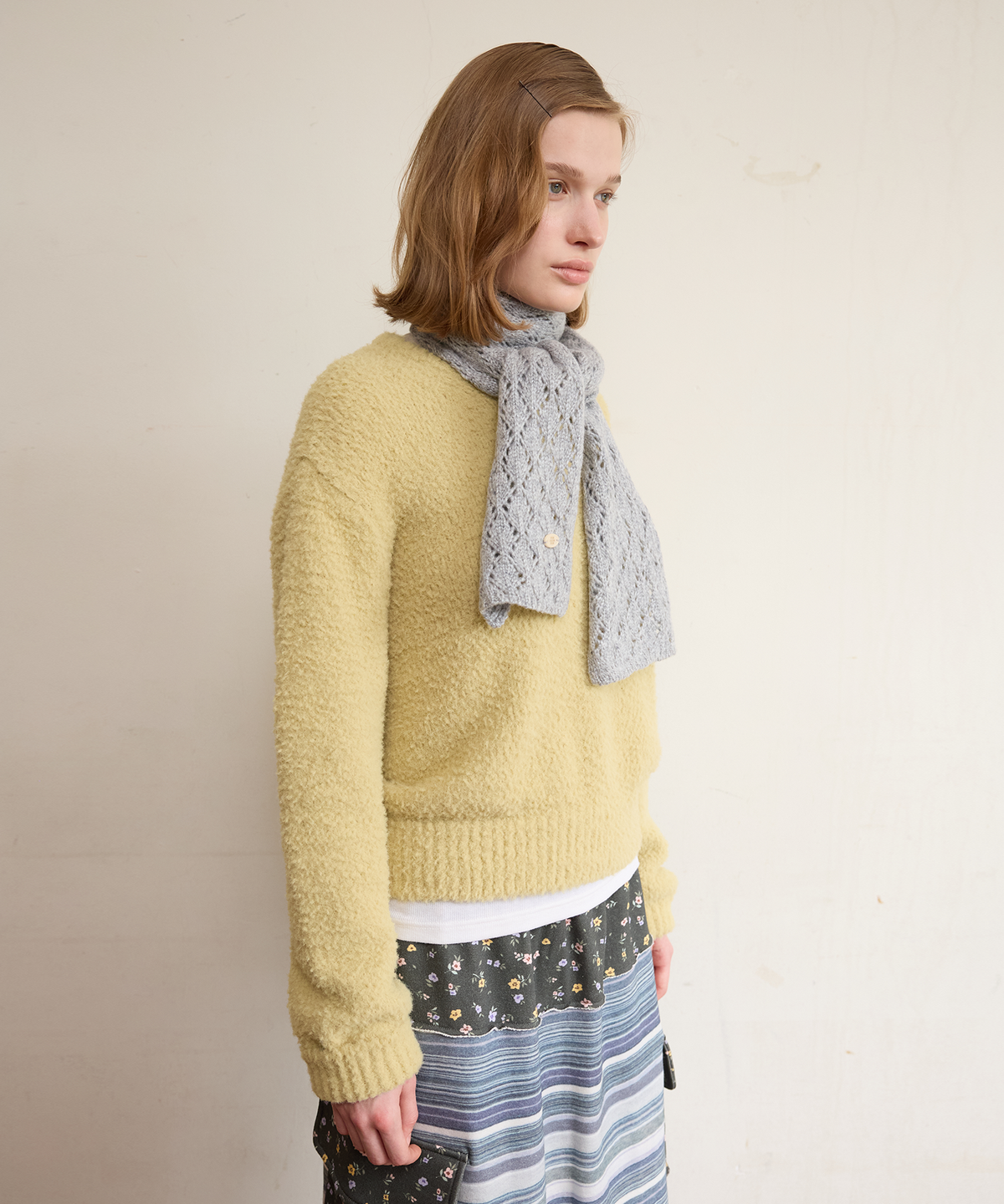 펀프롬펀(FUNFROMFUN) FLUFFY KNIT PULLOVER, MOS GREEN