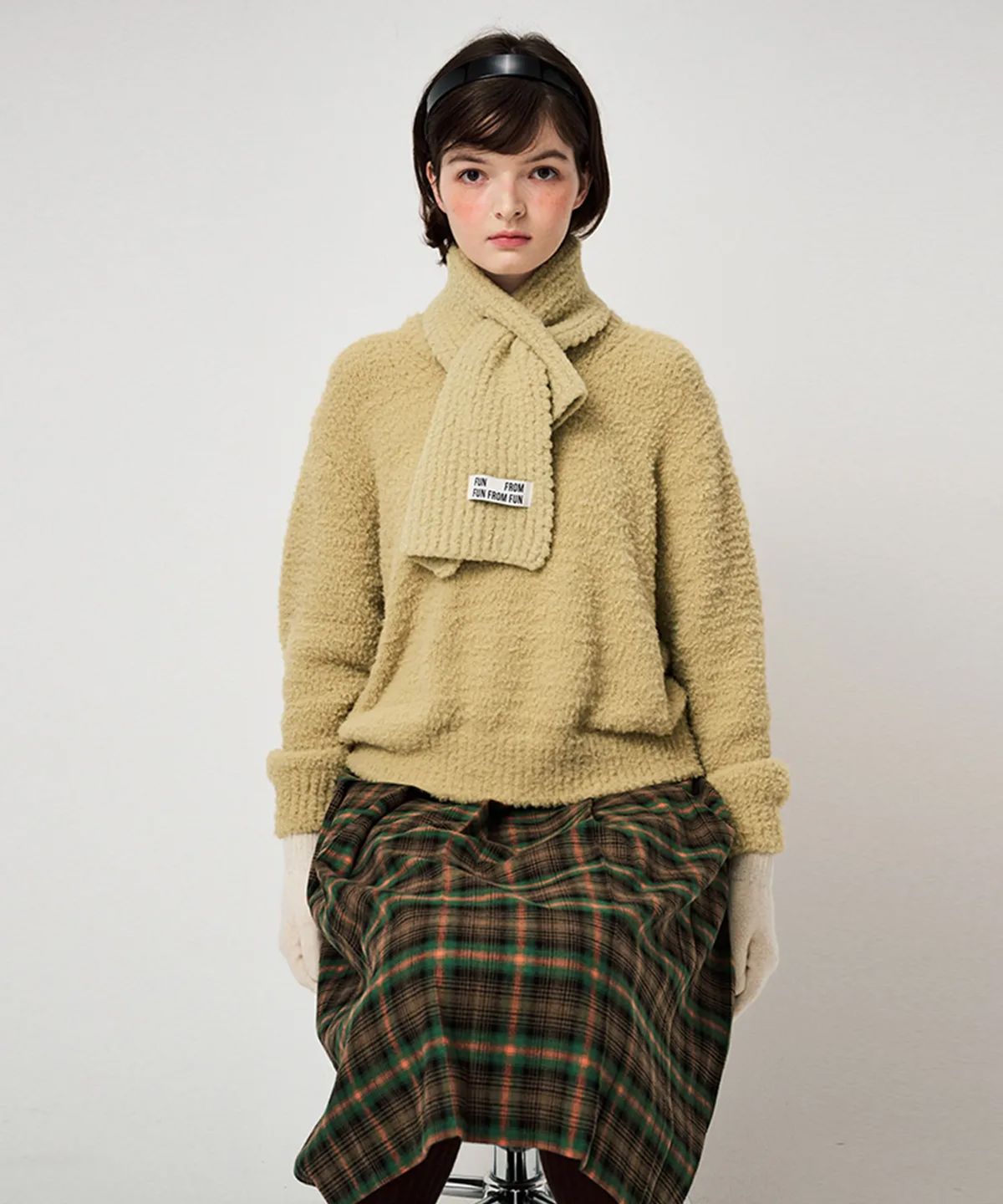 펀프롬펀(FUNFROMFUN) FLUFFY KNIT PULLOVER, MOS GREEN