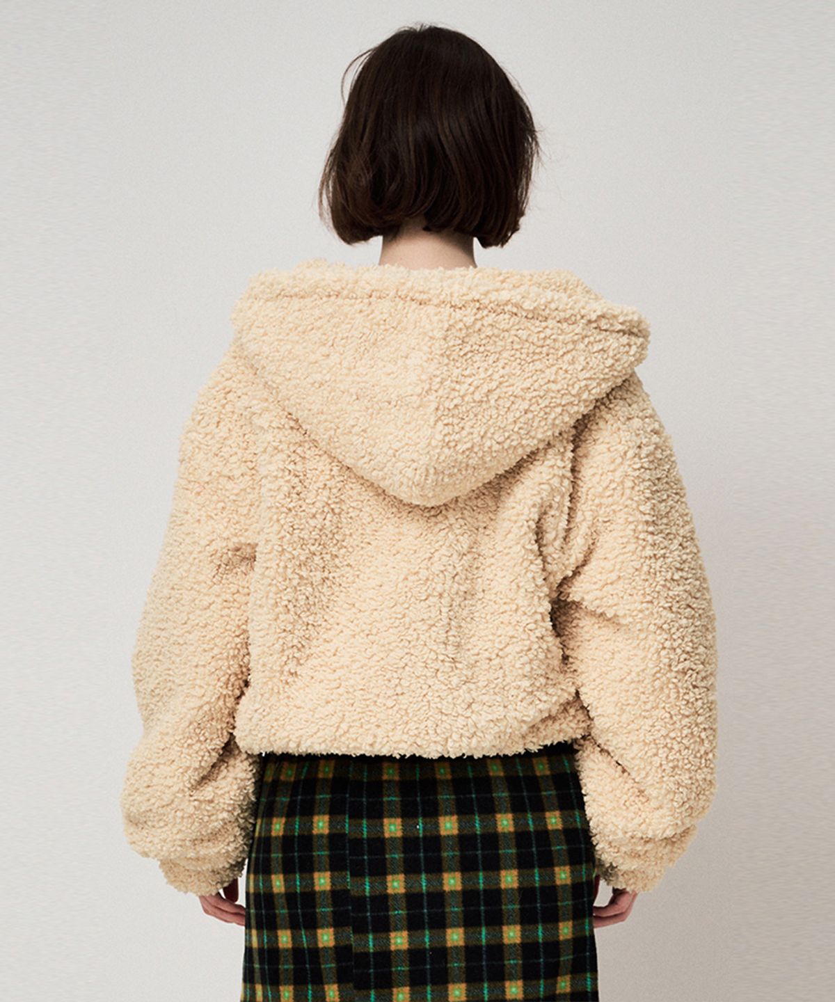 펀프롬펀(FUNFROMFUN) SHEARLING HOOD JUMPER, CUSTARD