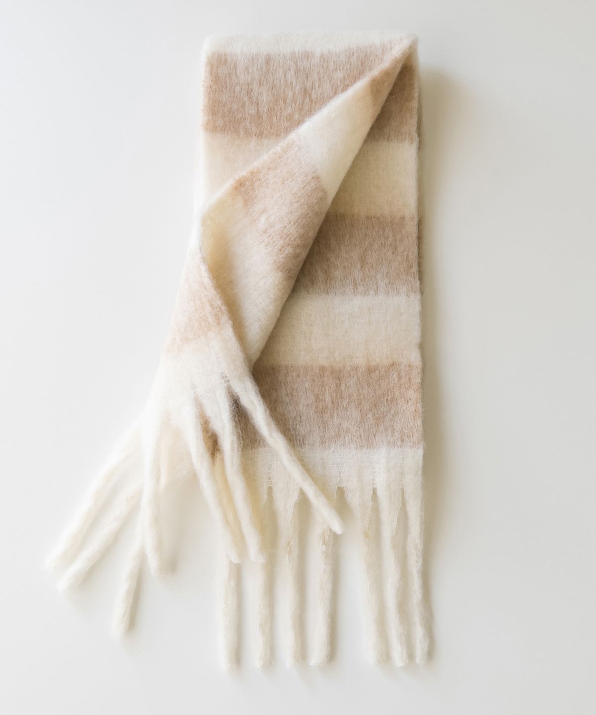 실른(SILN) Stripe long muffler (CREAM BEIGE)