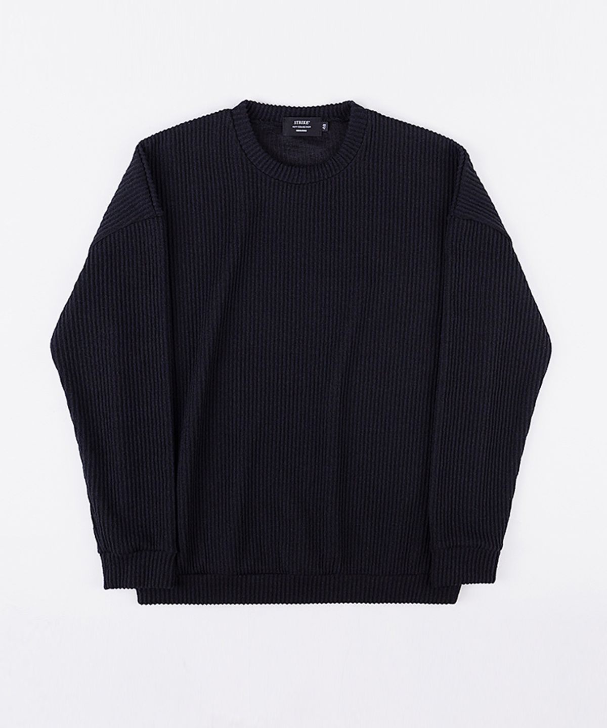 스트라이크(STRIKE) 드롭 숄더 루즈 풀오버 (BLACK)
