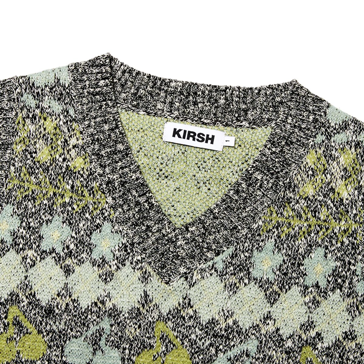키르시(KIRSH) 체리 패턴 니트 베스트 [블랙]
