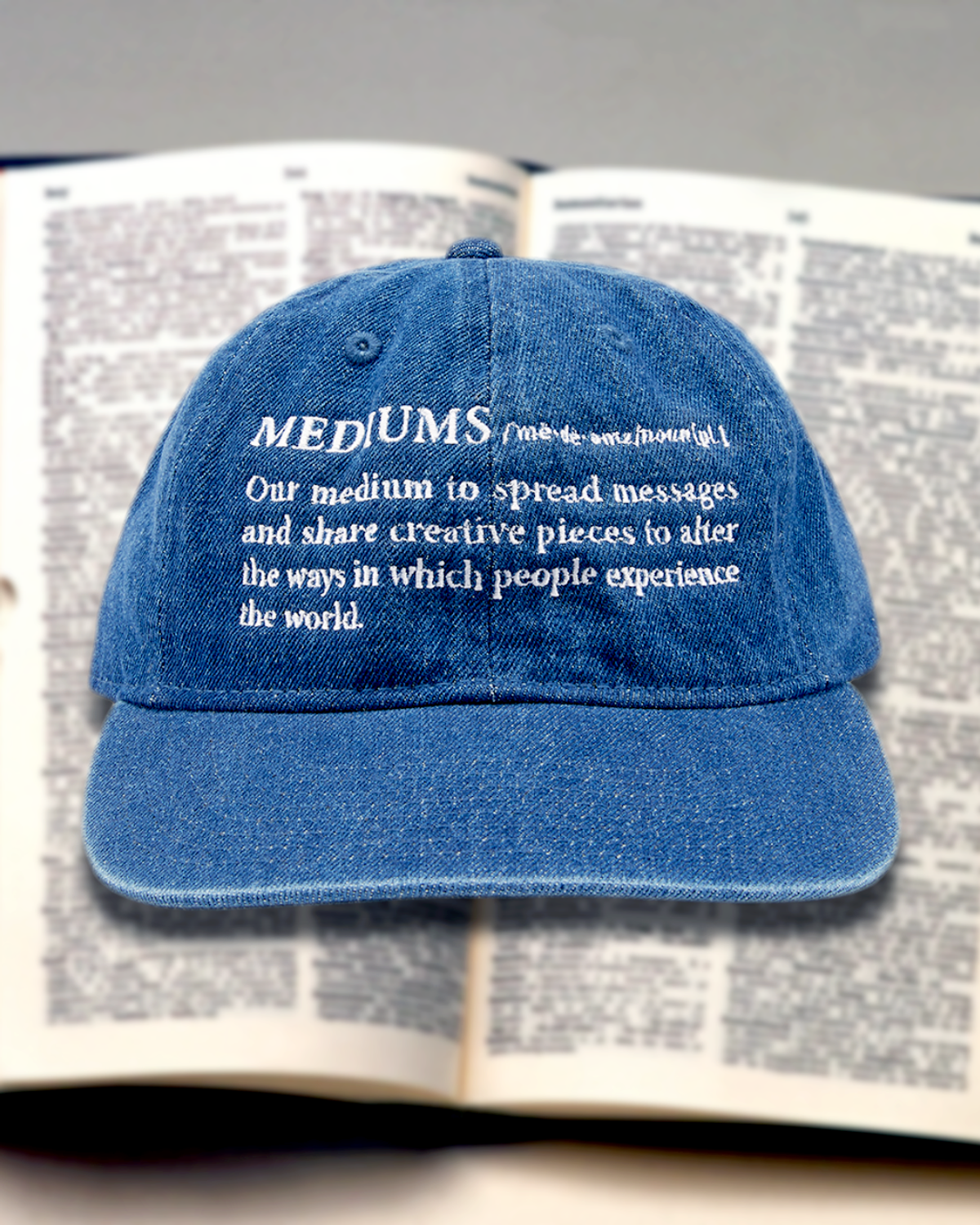 미디엄스(MEDIUMS) Definition Cap - Denim (사전적 정의 캡)