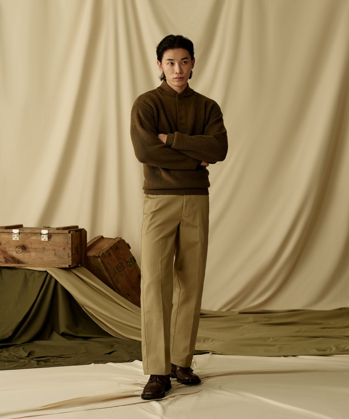 브론슨(BRONSON) US Army High Neck Wool Sweater Black