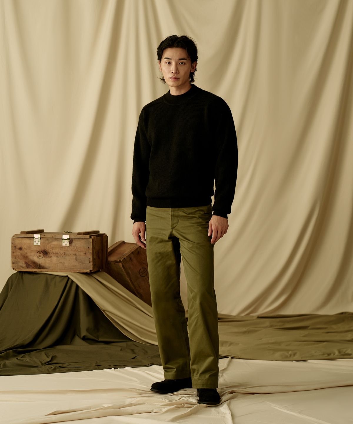 브론슨(BRONSON) Pre-War Model USN Woolen Sweater Navy
